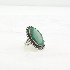 Fred Harvey Era Turquoise Oval Sterling Silver Ring Size 6 - Additional view 4