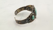 Fred Harvey Era Blue Turquoise Cuff Sterling Silver Bracelet - Additional view 6