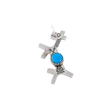 Sterling Silver 925 | Fred Harvey Era Bell Trading Post Turquoise Dog Charm - Additional view 1