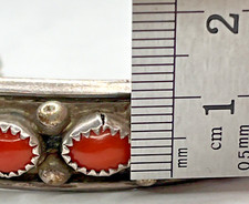 Old Pawn Navajo Red Branch Coral Sterling 925 Cuff Bracelet 23G Fred Harvey Era - Additional view 11
