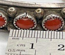 Old Pawn Navajo Red Branch Coral Sterling 925 Cuff Bracelet 23G Fred Harvey Era - Additional view 12
