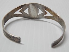 VINTAGE NAVAJO INDIAN 1930s FRED HARVEY INGOT STERLING SILVER TURQUOISE BRACELET - Additional view 3