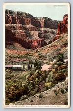 Fred Harvey Phostint Postcard Indian Gardens Bright Angel Trail Grand Canyon AZ
