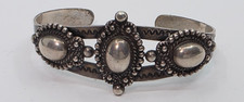 Fred Harvey Era Vintage Native American Sterling Silver Cuff Bracelet - Additional view 1