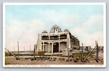 Old Church Pueblo of Cochiti Domingo NM Santa Fe Railway Fred Harvey Postcard