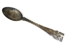 Antique Whirling Log Fred Harvey Era Navajo Sterling Silver Souvenir Spoon