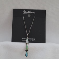Vintage Fred Harvey Sterling Silver Necklace Native American 18