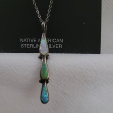 Vintage Fred Harvey Sterling Silver Necklace Native American 18