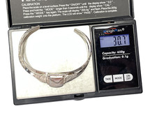 Vintage Fred Harvey Era sterling silver petrified wood cuff bracelet - Additional view 6