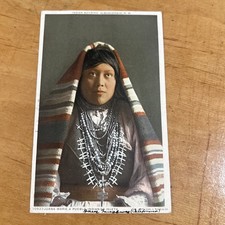Pueblo Indian Of Isleta “Phostint” Postcard Fred Harvey 1915 Juana Marie 10933
