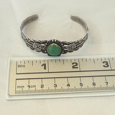 VINTAGE 30s FRED HARVEY THUNDERBIRD STERLING SILVER TURQUOISE BRACELET NAVAJO - Additional view 11