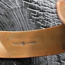 Vntg Navajo Fred Harvey Era WHEELER Co Hand Stamped Solid Copper Cuff Bracelet - Additional view 4