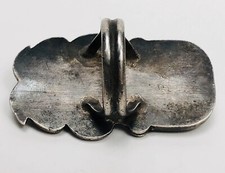 Fred Harvey Era Navajo Sterling Silver Turquoise Coral Feather Stamped Ring 4.25 - Additional view 7