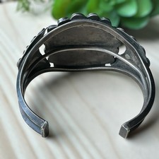 VTG  Navajo Cuff Bracelet Size 6 Agatized AZ Wood Sterling Fred Harvey 52.5g - Additional view 4