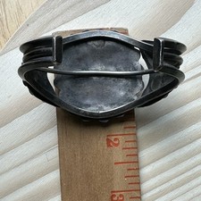 VTG  Navajo Cuff Bracelet Size 6 Agatized AZ Wood Sterling Fred Harvey 52.5g - Additional view 10