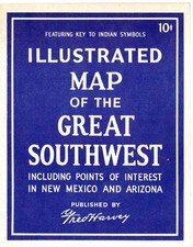 Fred Harvey/Illustrated Map of the Great Southwest Including Points of Interest