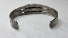 Vintage Fred Harvey Era Navajo Heavy Stamped Sterling Turquoise Cuff Bracelet - Additional view 2