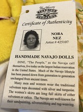 Fred Harvey Trading Co.Handmade Navajo Doll w/ Certificate of Authenticity -Pair - Additional view 1