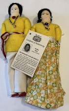 Fred Harvey Trading Co.Handmade Navajo Doll w/ Certificate of Authenticity -Pair