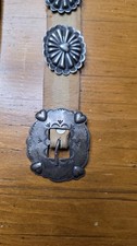 Antique 1920's FRED HARVEY ERA Navajo Hand Made Silver Concho Belt With HEARTS - Additional view 1