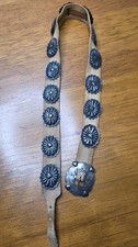 Antique 1920's FRED HARVEY ERA Navajo Hand Made Silver Concho Belt With HEARTS - Additional view 23