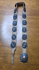 Antique 1920's FRED HARVEY ERA Navajo Hand Made Silver Concho Belt With HEARTS