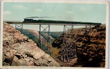 California Limited Crossing Canyon Diablo Arizona Fred Harvey Phostint Postcard - Additional view 2