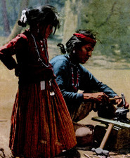 Navaho Indian Silversmith Fred Harvey 80092 Phostint Metal Jeweler Postcard