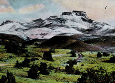 1909 Fishers Peak Trinidad Colorado Mountain Fred Harvey Postcard RR