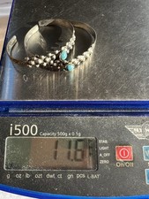 2 Vintage Pawn FRED HARVEY Navajo Sterling Silver Turquoise CUFF BRACELETS Etch - Additional view 4