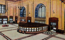 Union Station Lobby, Kansas City, Missouri Linen Postcard Fred Harvey E C Kropp