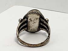 Vintage Navajo Fred Harvey Era Green Turquoise Sterling Silver Ring size 7 - Additional view 6