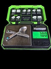 VINTAGE NAVAJO FRED HARVEY ERA TURQUOISE KNIFE SPOON STERLING SILVER BROOCH PIN - Additional view 4