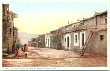 Fred Harvey Postcard Street Scene, Pueblo of Acoma, New Mexico H-2025