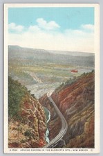 Vintage Fred Harvey Apache Canyon Postcard Glorietta Mts New Mexico