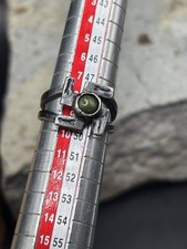 ANTIQUE NAVAJO GREEN TURQUOUSE WHIRLING LOG STERLING RING SZ 4.5 HARVEY ERA VTG - Additional view 1