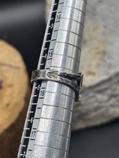 ANTIQUE NAVAJO GREEN TURQUOUSE WHIRLING LOG STERLING RING SZ 4.5 HARVEY ERA VTG - Additional view 6