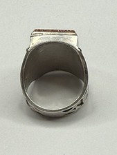 Vintage Sterling Silver Fred Harvey Era Thunderbird Goldstone Ring SZ 8.5 - Additional view 3