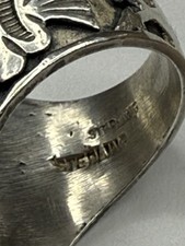 Vintage Sterling Silver Fred Harvey Era Thunderbird Goldstone Ring SZ 8.5 - Additional view 7