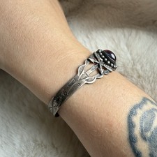 Vintage Dragon’s Breath Stone Fred Harvey Era 50s Native American Cuff Bracelet - Additional view 5