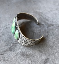 Vintage Fred Harvey Navajo Royston Turquoise & Sterling Dome Cuff 7