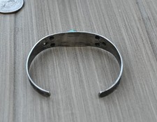 Vintage Fred Harvey Navajo Sleeping Beauty Turquoise & Sterling Cuff 6 1/2