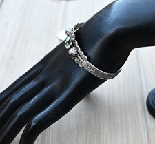 Vintage Fred Harvey Navajo Royston Turquoise & Sterling Dome Cuff 6.75