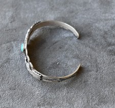 Vintage Fred Harvey Navajo Sleeping Beauty Turquoise & Sterling Cuff 6 inch fit - Additional view 3