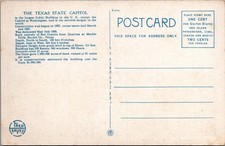 The State Capitol Austin Texas TX Fred Harvey Neoclassical Dome Postcard - Additional view 1