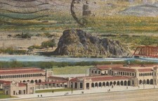 Casa Del Desierto Barstow CA 1936 Fred Harvey Railroad Station Postcard - Additional view 3