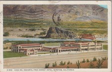Casa Del Desierto Barstow CA 1936 Fred Harvey Railroad Station Postcard