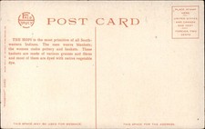 Mishongnavi AZ Native Hopi Indian Woman Basket Weaving 1900s-20s Fred Harvey PC - Additional view 1