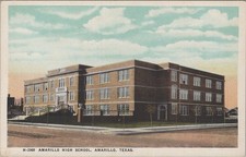 Amarillo High School Texas TX Fred Harvey Neoclassical Postcard