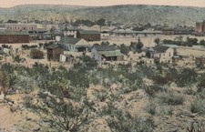 Bird's Eye View Kingman Arizona AZ Fred Harvey Railroad Town Train Cars Postcard - Additional view 3